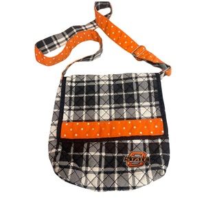 OSU COWBOYS Plaid Polka Dot Quilted Crossbody Bag